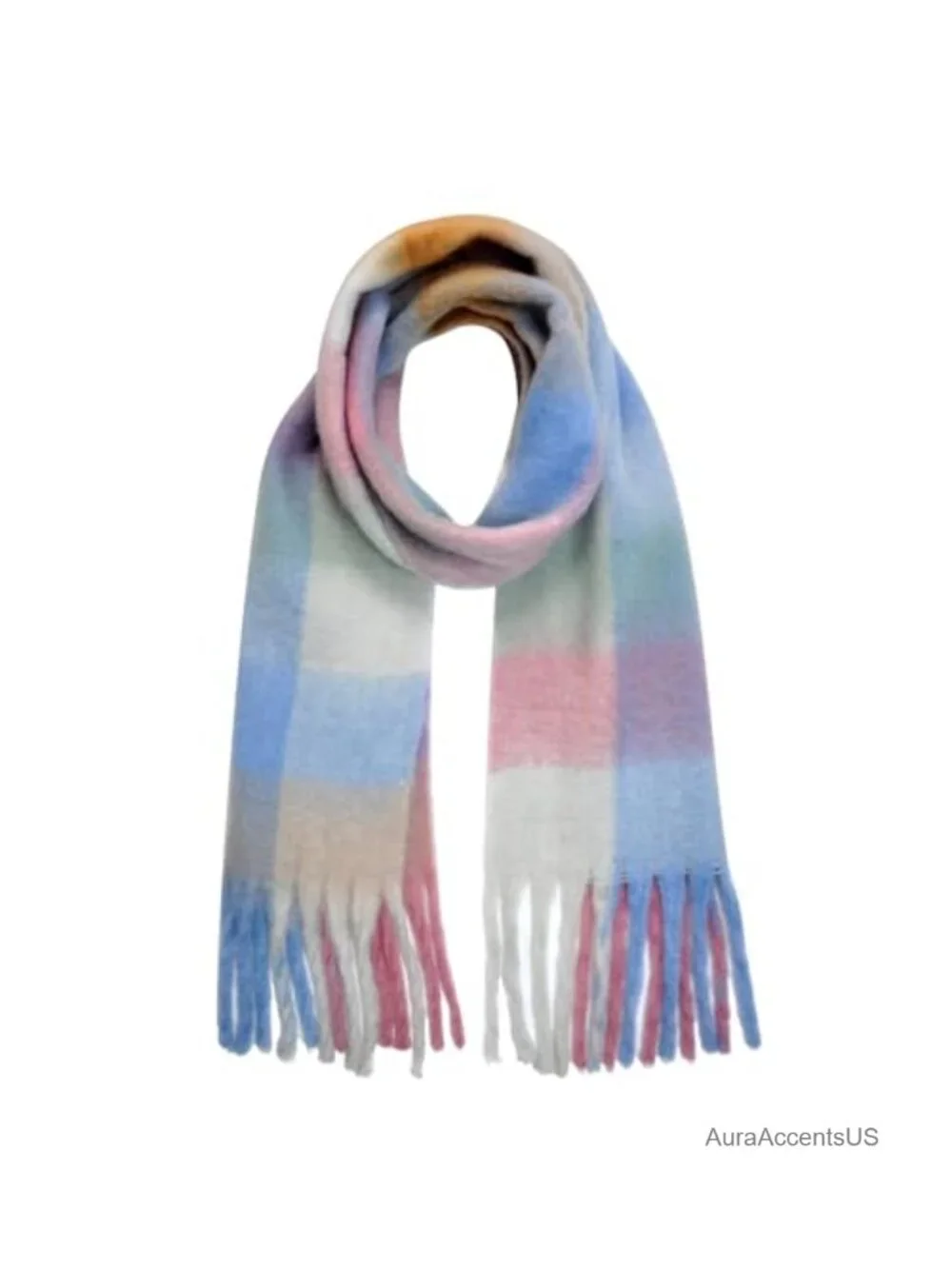 Oversized Knit Scarf Wrap Shawl Tassel Fringe Travel Blanket Lightweight